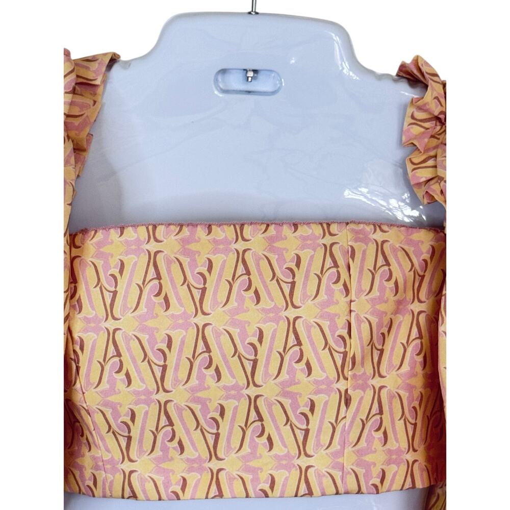 New AGUA by Agua Bendita Bermejo Cropped Top and Cudi 2 piece set Pink Sz S - Picture 3 of 16
